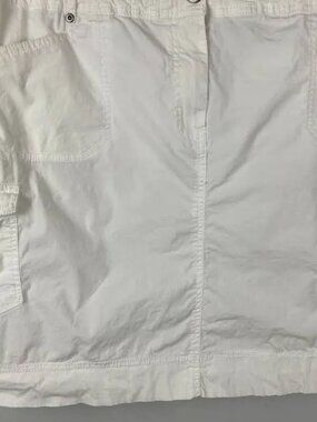 Chico's stretchy Comfy Y2K cargo white spring summer skirt XL Chicos Size 2